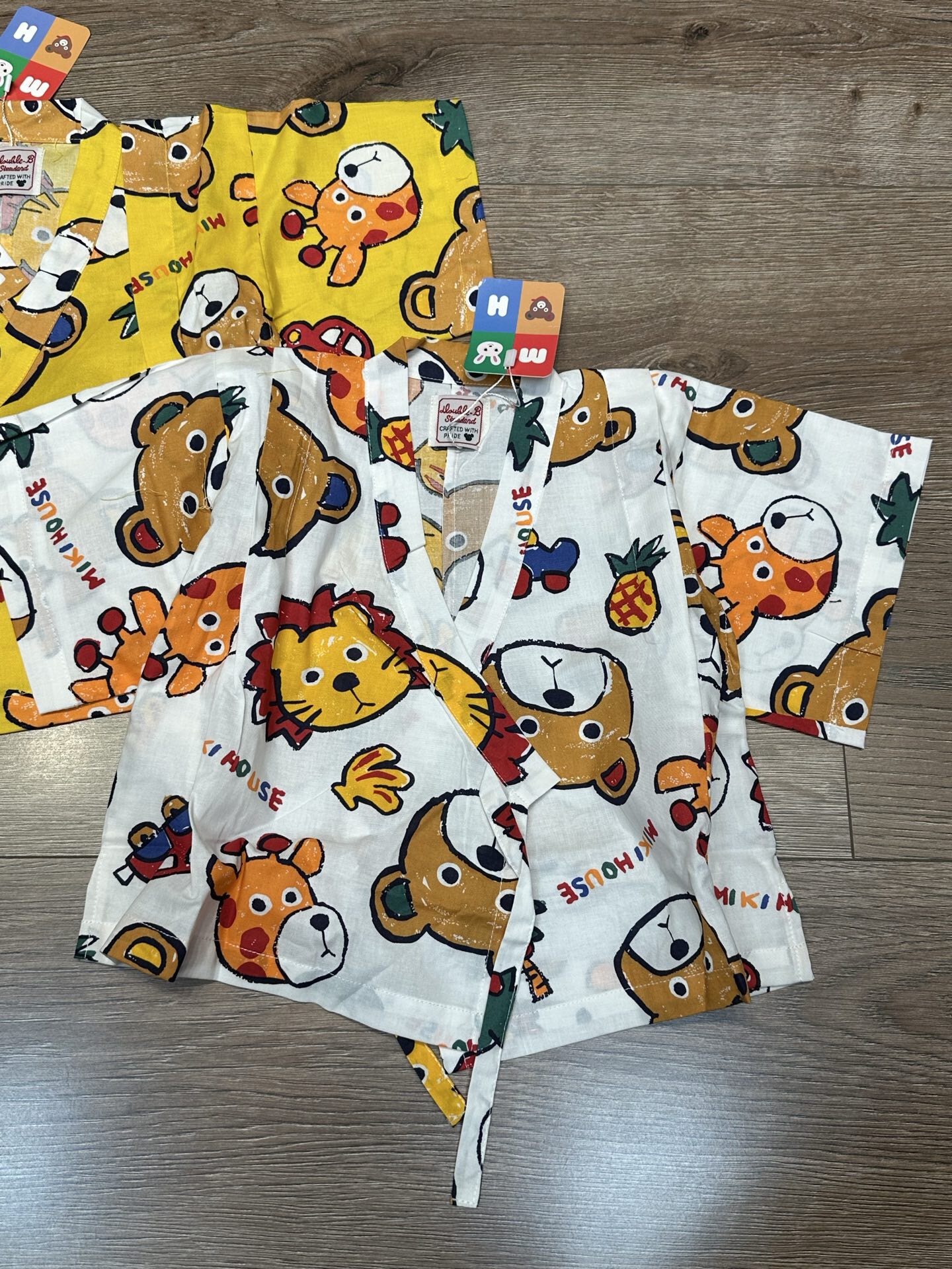 男女童卡通动物园和服上衣 26夏款宽松卡通短袖T恤开衫