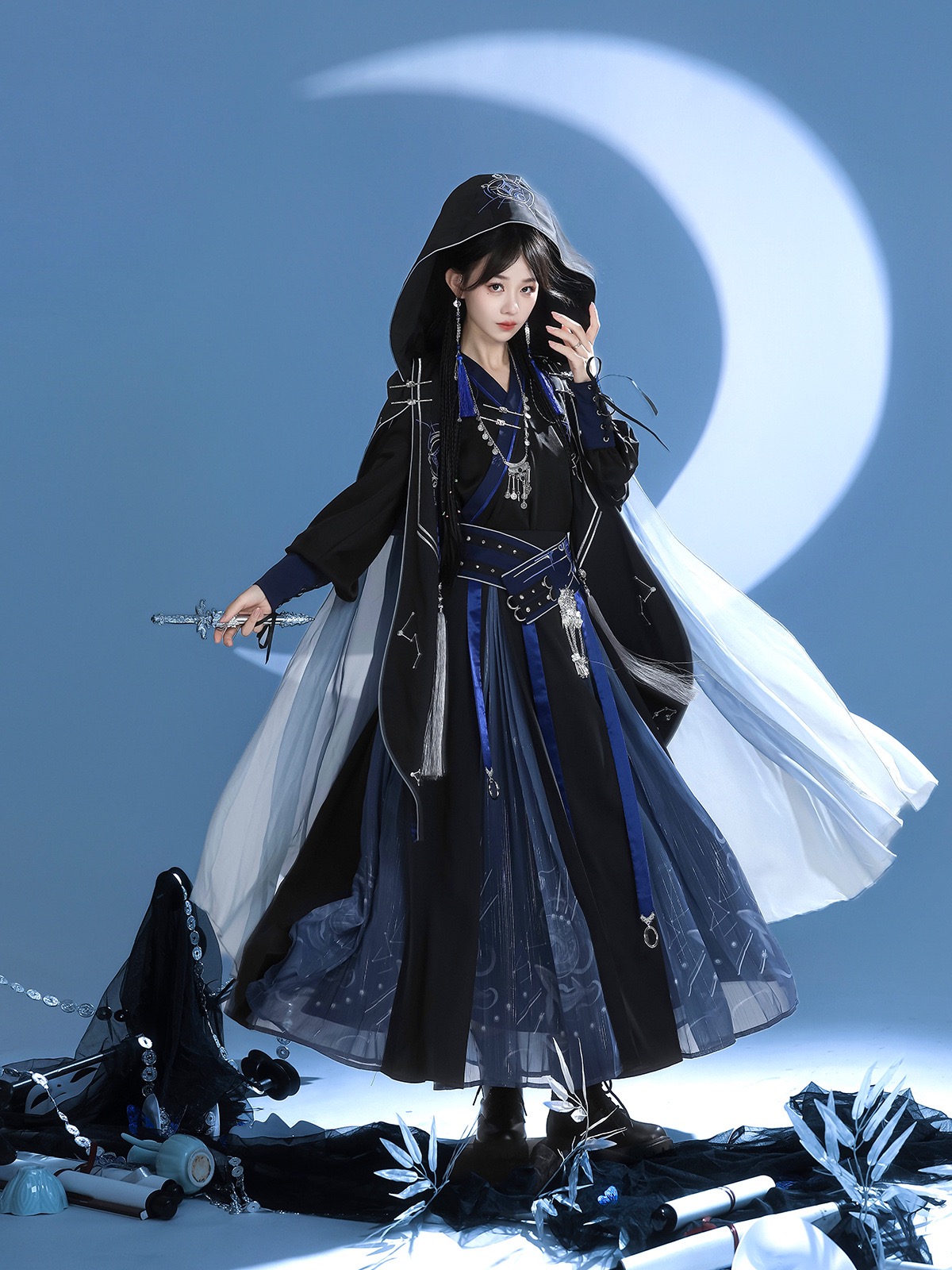 玄穹司天使原创改良汉服日常新中式国风汉元素上衣斗篷腰封半身裙