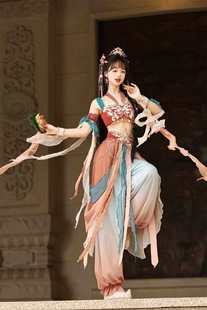 梵音倚梦阁原创唐制汉服女敦煌西域风异域天竺灯笼裤新中式舞蹈服