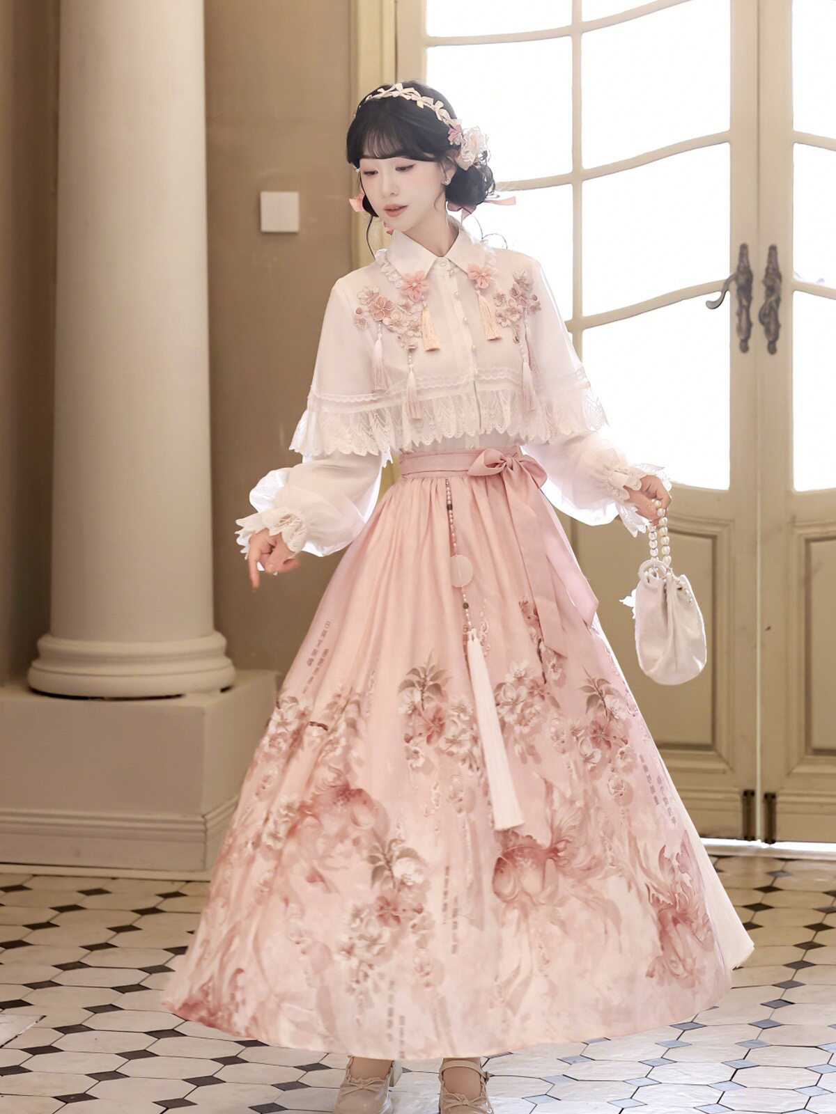 樱花雨原创改良汉服女装日常新中式上衣披肩半身裙国风汉元素套装,女装/女士精品,汉服套装,淘宝优惠券,粉丝福利购,淘宝优惠卷