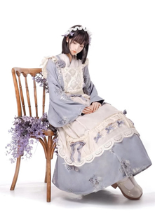 原创云上药铺op日常cla洛丽塔优雅复古lolita连衣裙套装春秋洋装