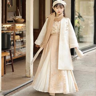 秋意晚原创汉服女改良日常汉元素新中式国风高级感三裥裙半裙春秋