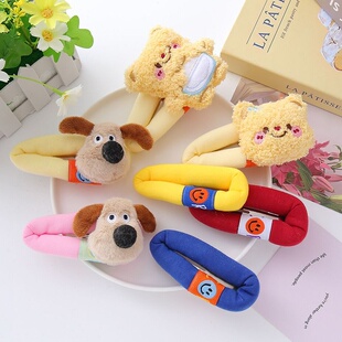 当季新款卡通小狗海绵发夹女前额侧边刘海夹小熊碎发大号bb夹儿童
