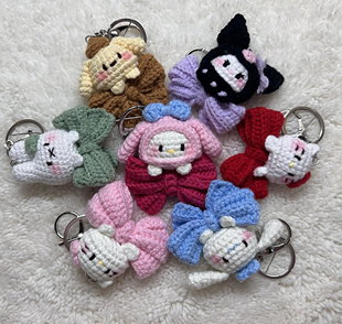 手工钩织毛线挂件凯蒂猫helloKitty三丽鸥美乐蒂酷洛米布丁狗米菲