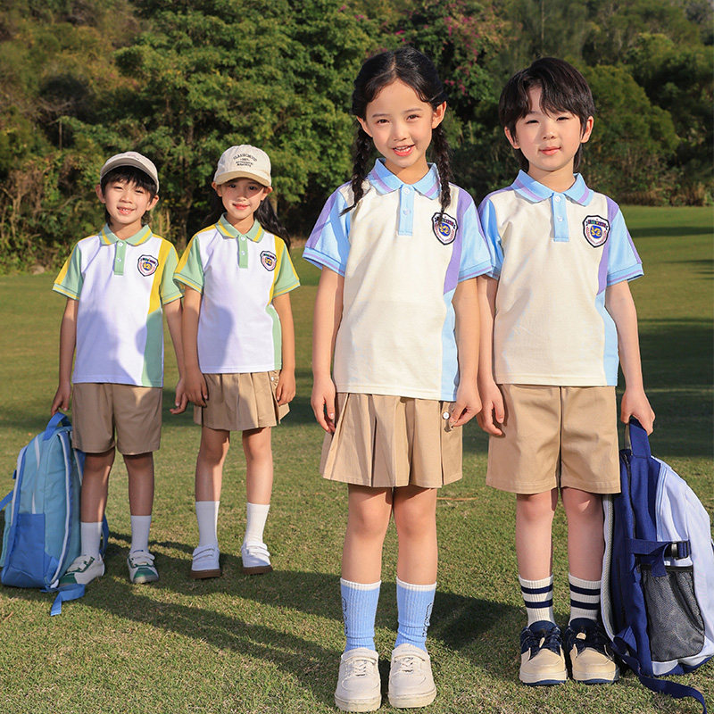 幼儿园园服夏季校服两件套班服小学生运动套装定制儿童高中生夏装