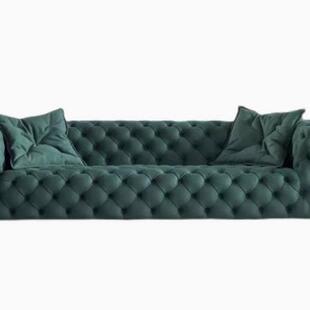 意式磨砂皮沙发Baxter网红拉扣沙发现代简约沙发月球表面客厅沙发