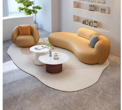 意式现代北欧现代设计师创意沙发售楼部美容院酒店写字楼沙发