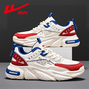 回力男鞋冬季百搭潮流休闲鞋皮面运动跑步防滑厚底增高超火老爹鞋