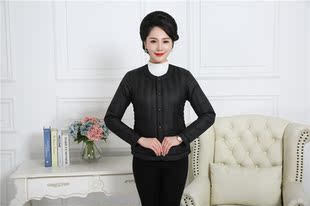 川冠羽绒服秋冬季纽扣内胆女冬装思羽中老年家居服修身妈妈轻薄