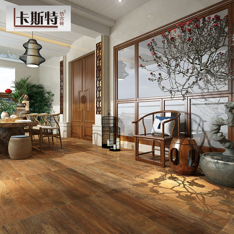 美式黄金樟木餐厅卧室仿木地板瓷砖民宿咖啡店防滑地砖书房复古砖,家装主材,木纹砖,淘宝优惠券,粉丝福利购,淘宝优惠卷
