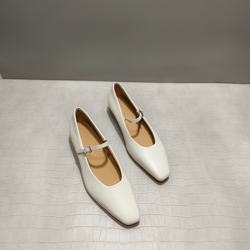 无标女鞋2025方头玛丽珍鞋女真皮