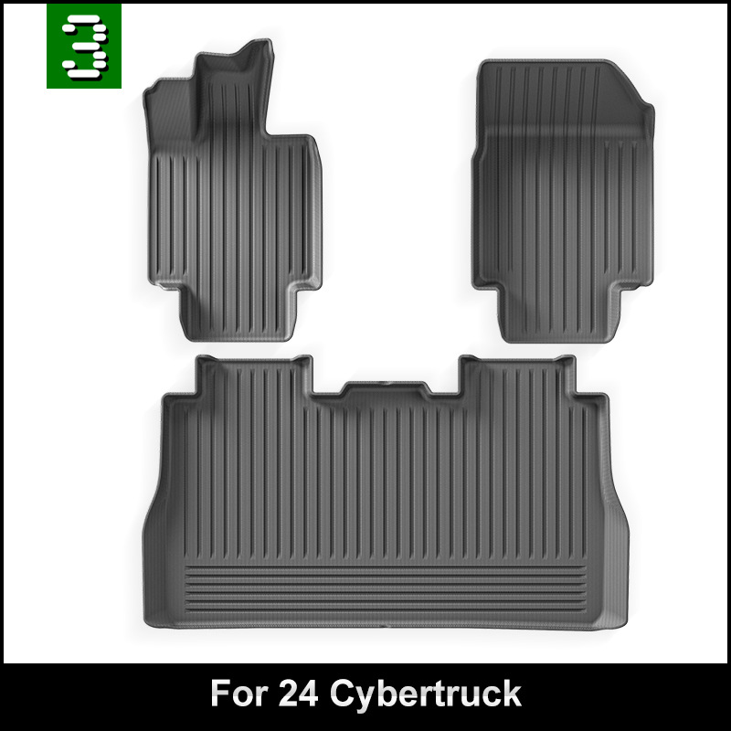 适用于24款特斯拉Cybertruck赛博款汽车脚垫全TPE前后备箱垫外贸