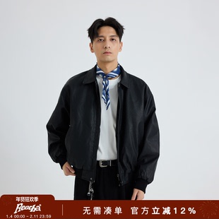 REOCHA热呈25新款秋季夹棉日系加棉短款皮衣翻领棉服行政夹克外套