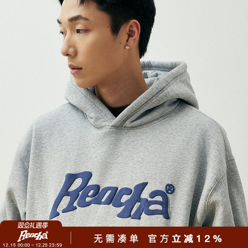 REOCHA秋冬logo连帽卫衣情侣