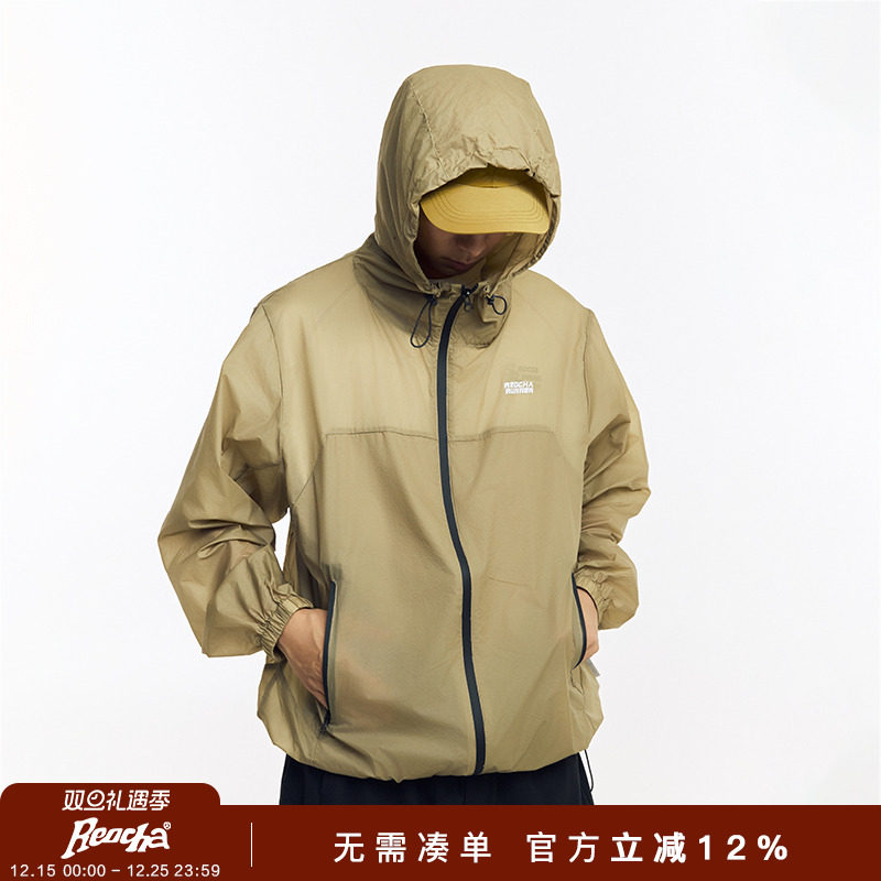 REOCHA热呈25新品泡泡纱半透拼接分割轻薄透气防晒外套