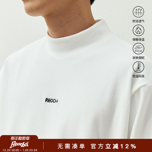 T恤男 双面德绒保暖发热上衣半高领打底长袖 REOCHA热呈25新款 冬季