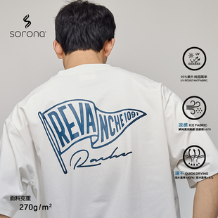 t恤 REOCHA热呈25SS旗帜印花圆领索罗娜凉感速干短袖 直播专属