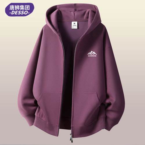 唐狮DESSO连帽拉链加绒情侣卫衣