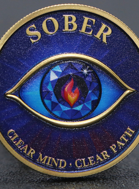 跨境不吸磁高浮雕纪念币 明晰的心灵清醒币金属徽章外贸工艺品