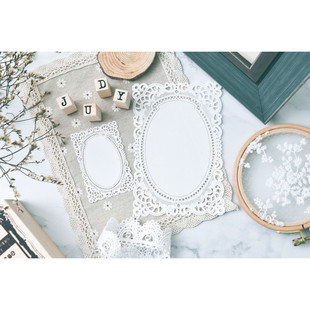 茱迪手工手作蕾丝纸junkjournal手账装饰纸配件 相框拼贴底卡