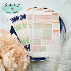 茱迪手工铺 SCRAPBOOK 相册手帐贴纸贴纸　烫金词组标鉴贴 4张入