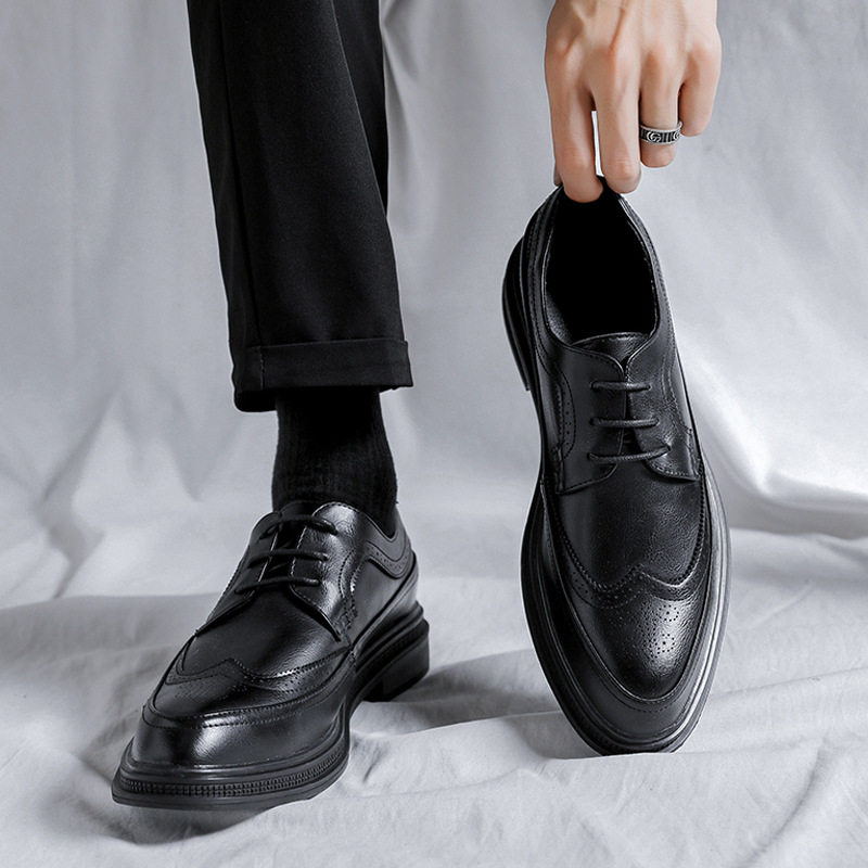 独白自制 皮鞋男结婚新郎西装商务英伦尖头布洛克发型师雕花男鞋,流行男鞋,正装皮鞋,淘宝优惠券,粉丝福利购,淘宝优惠卷