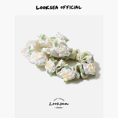 Looksea official春季茉莉小肠圈气质发圈头绳韩系发绳简约女发饰