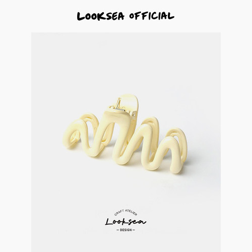 Looksea official可爱波浪抓夹后脑勺甜美盘发抓小众设计女鲨鱼夹