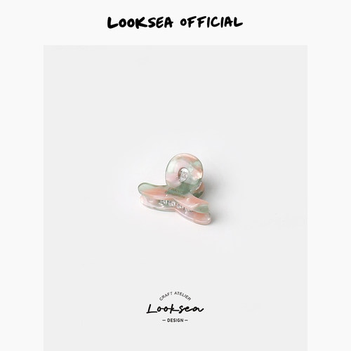 Looksea official简约幻彩交叉小抓夹可爱醋酸发夹迷你小巧顶夹