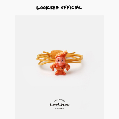 Looksea official创意卡通黄色星星人扎发头绳女学生发绳皮筋发饰
