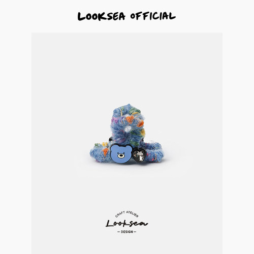 Looksea official韩系水钻爱心毛线小熊小抓夹侧边夹小巧刘海发夹