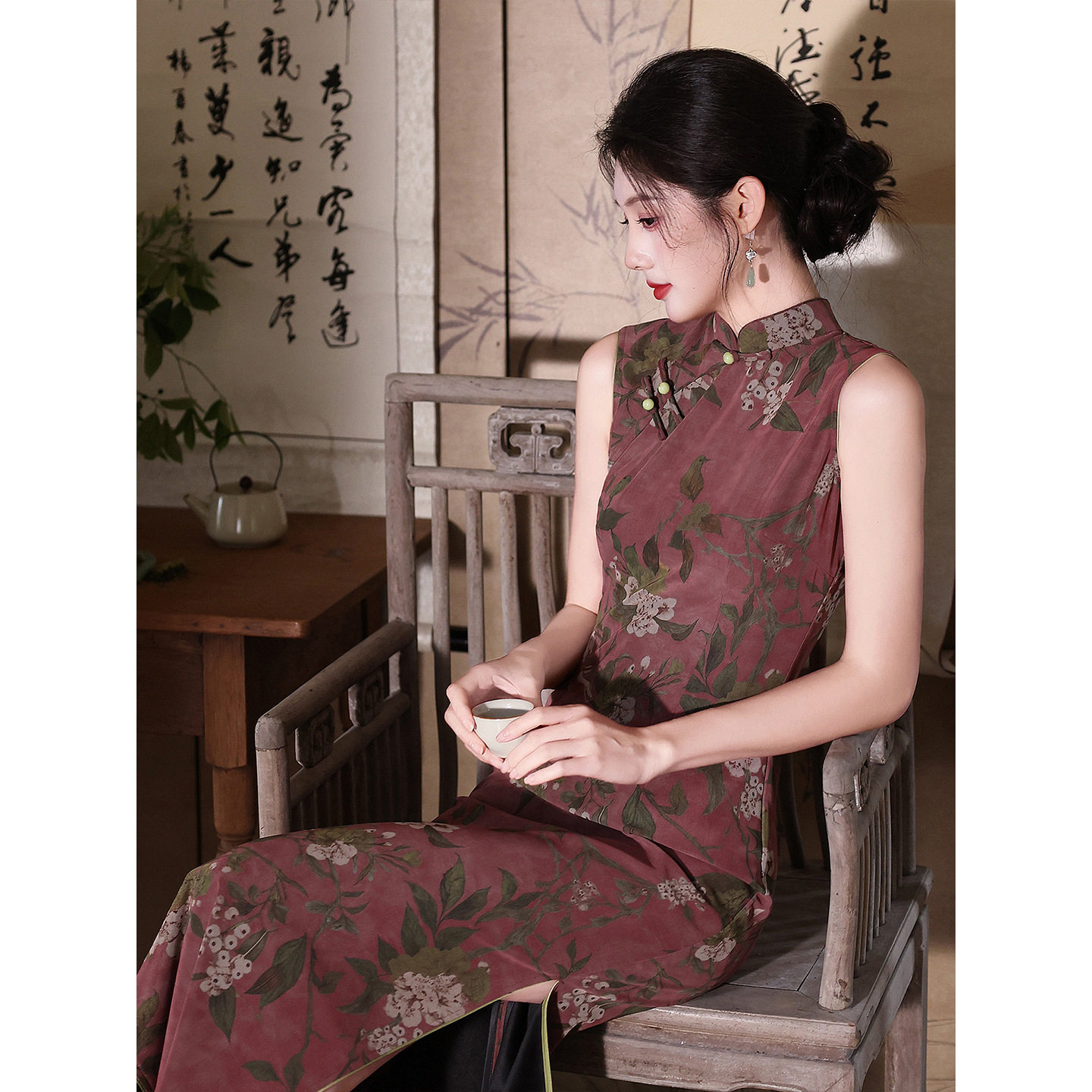 L新中式旗袍2026新款女夏无袖日常修身中高考送考复古民国风