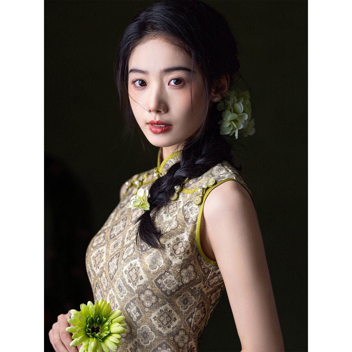 L宝相花新中式万相碎花改良无袖旗袍老上海复古风连衣裙2026新款