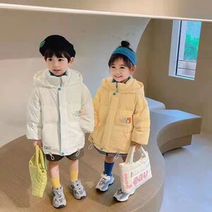 新款儿童羽绒服男童女童中大小童小孩宝宝加厚连帽免洗羽绒服外套