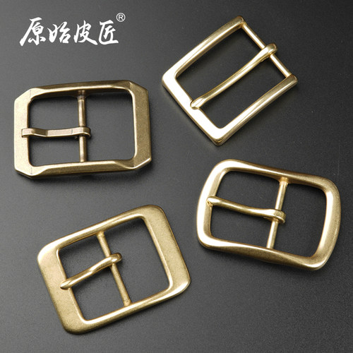 原始皮匠黄铜针扣皮带扣3.8cm