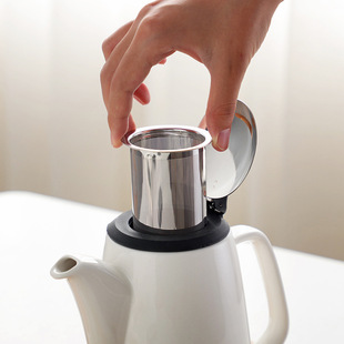 轻奢简约陶瓷茶壶泡茶壶耐高温过滤沏茶壶茶具套装陶瓷壶家用单壶