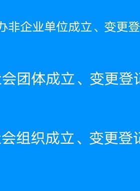 民办非企业单位成立登记变更换届社会团体成立登记变更换届
