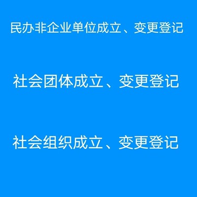 民办非企业单位成立登记变更换届社会团体成立登记变更换届