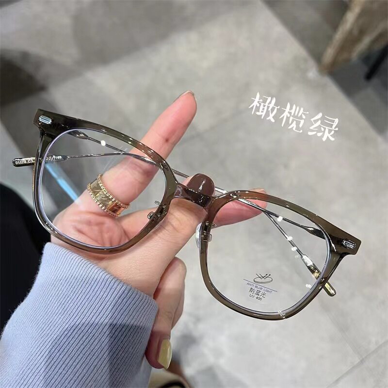 2022新款TR90防蓝光眼镜 韩版个性铆钉近视眼镜架ins素颜平光镜框