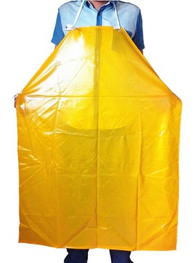 加厚黄色围裙pvc牛筋围腰食品厂工作围裙食堂饭单防水防油耐酸碱