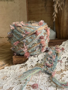 咿唔手混线-温柔中式风豆沙绿特色复古钩针编织毛线围巾帽子包包