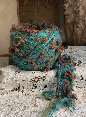 咿唔手混线-榛子巧克力油画风秋冬钩针棒针编织毛线围巾帽子包包