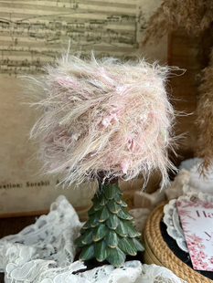 咿唔手混线-高级感粉紫色长毛仿貂钩针棒针编织毛线帽子包包手工