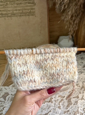 咿唔手混线-清冷感特色孤品复古钩针棒针编织毛线围巾帽子包包diy