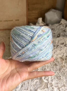 咿唔手混线-海兰波波夏季线浅蓝色系小清新钩针编织毛线帽子包包