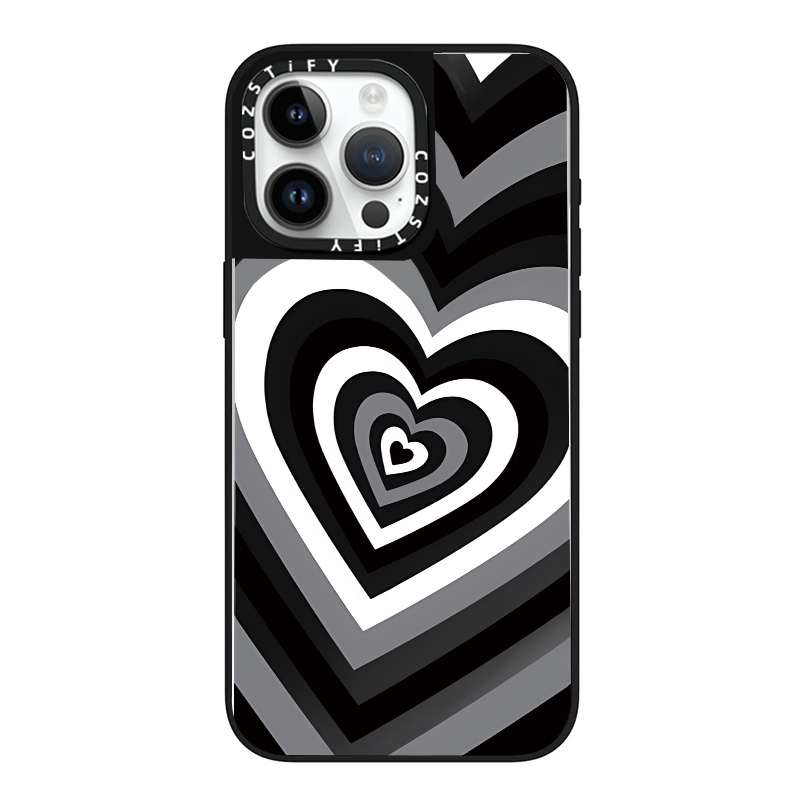 黑白爱心圈圈适用cozstify手机壳苹果iPhone16promax手机壳15pro14磁吸13镜面12保护壳香港潮牌手机保护套iPh