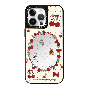 樱桃波点花环玩偶适用cozstify手机壳苹果iPhone16promax手机壳15pro14磁吸13镜面12保护壳香港潮牌手机保护