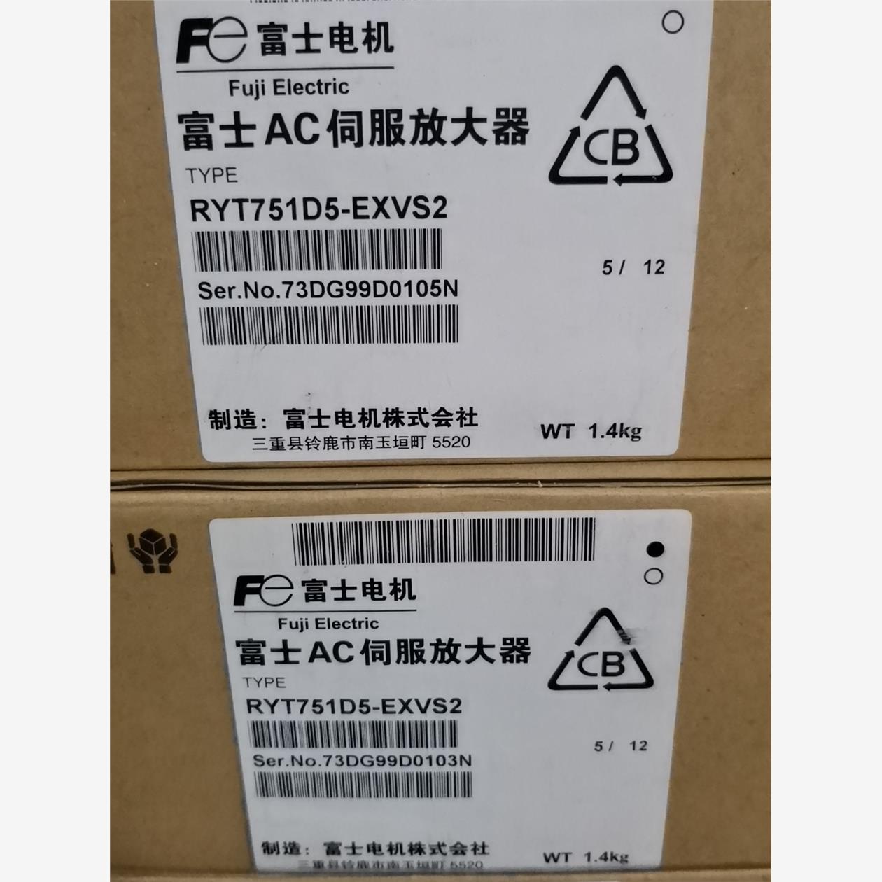 100%全新原装富士伺服驱动器RYT751D5-EXVS2保
