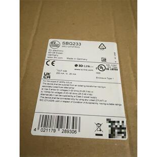 全新原装正品IFM易福门流量传感器 SBG233