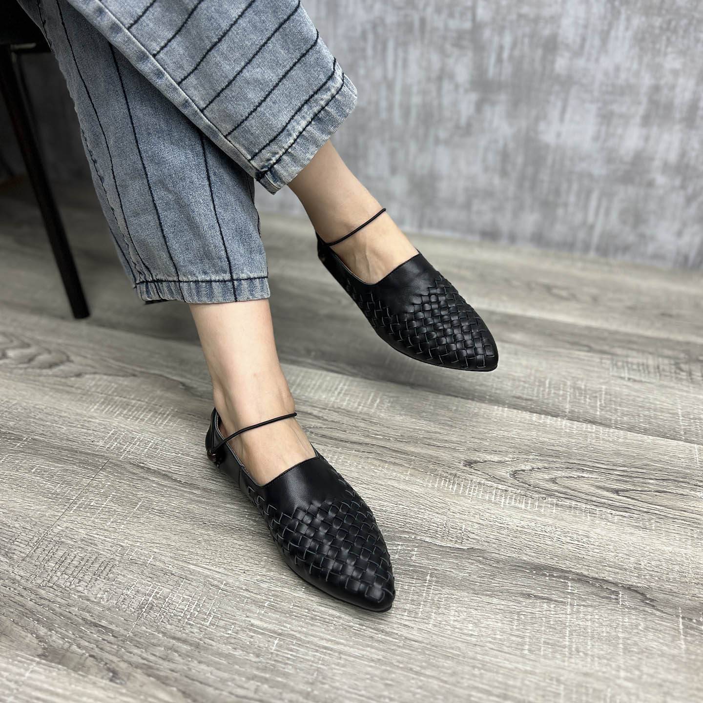 艺鞜2026年秋季新款真皮平底尖头编织手工软底弹力绳棉麻风单鞋女,女鞋,浅口单鞋,淘宝优惠券,粉丝福利购,淘宝优惠卷